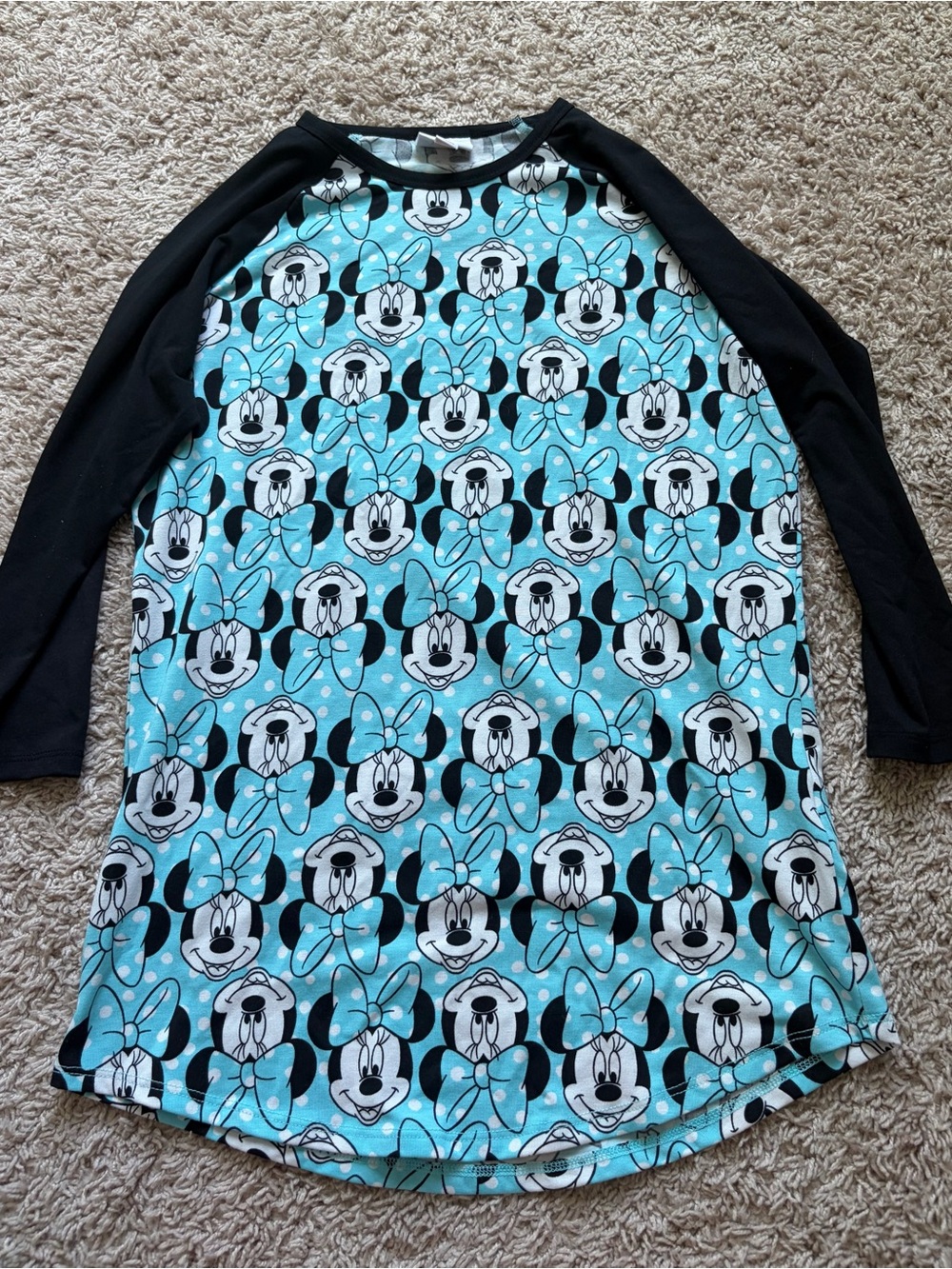 LuLaRoe Disney Minnie Mouse Randy Tunic Top XS Blue Black